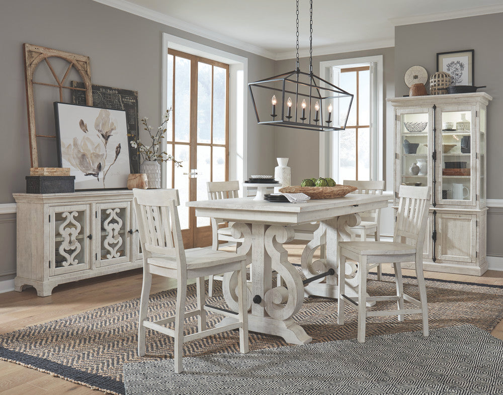 Magnussen - Bronwyn Alabaster Extendable Rectangular Counter Height Dining Table With 4 Counter Chairs And Server - D4436-42-KIT2 view 10