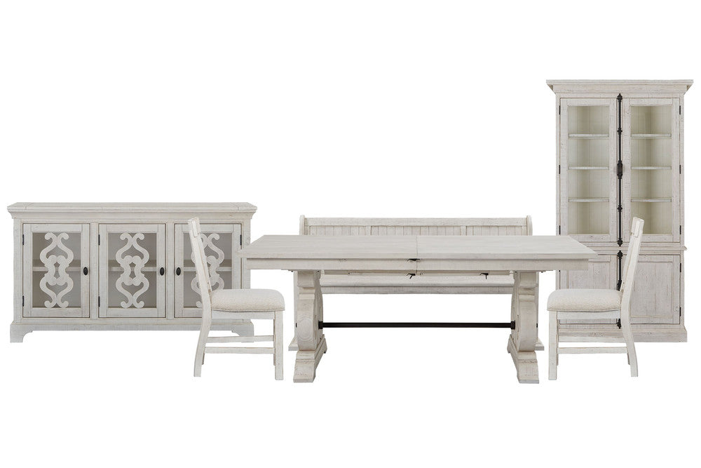 Magnussen - Bronwyn Alabaster Extendable Rectangular Dining Table With 2 Upholstered Side Chairs Bench Server And Dining Cabinet - D4436-20-KIT44 view 1