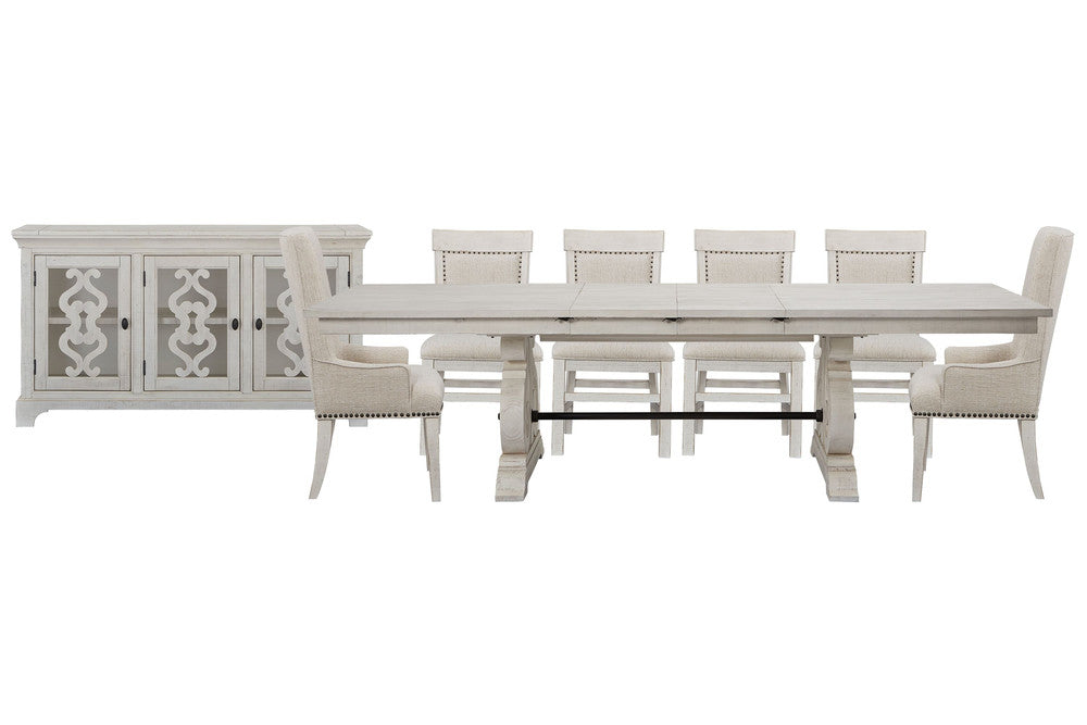 Magnussen - Bronwyn Alabaster Extendable Rectangular Dining Table With 4 Upholstered Side Chairs 2 Host Chairs And Server - D4436-20-KIT27 view 1