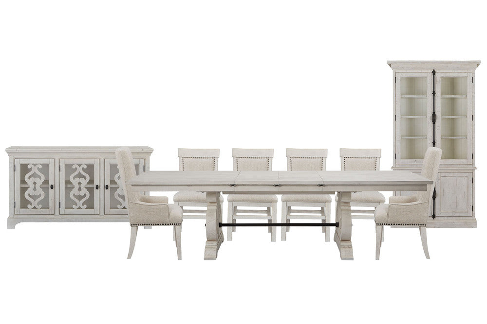 Magnussen - Bronwyn Alabaster Extendable Rectangular Dining Table With 4 Upholstered Side Chairs 2 Host Chairs Server And Dining Cabinet - D4436-20-KIT29 view 1