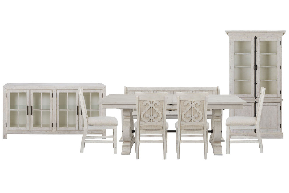 Magnussen - Bronwyn Alabaster Extendable Rectangular Dining Table With 4 Upholstered Side Chairs Bench Buffet And Dining Cabinet - D4436-20-KIT50 view 1