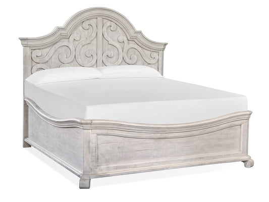 Magnussen - Bronwyn Alabaster King Shaped Panel Bed 2 Nightstands Drawer Dresser With Shaped Mirror And Drawer Chest - B4436-65-KIT8 view 2