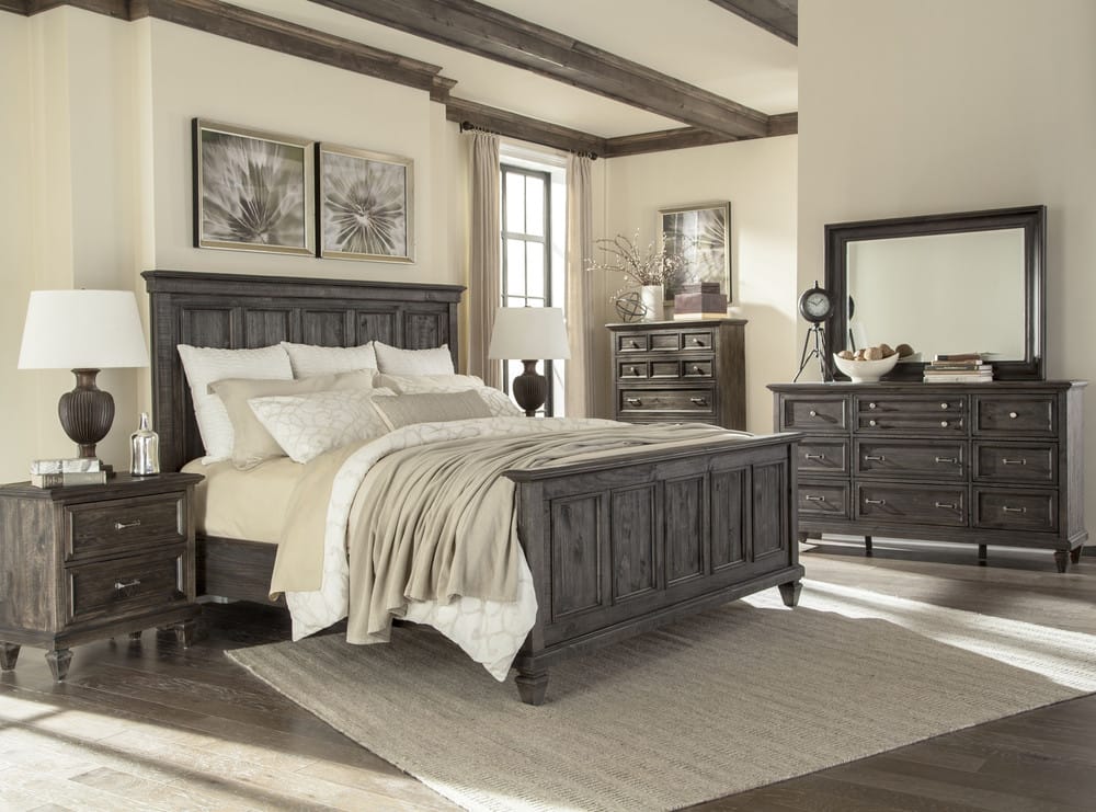 Magnussen - Calistoga Weathered Charcoal King Panel Bed With Nighstand - B2590-64-KIT1 view 7