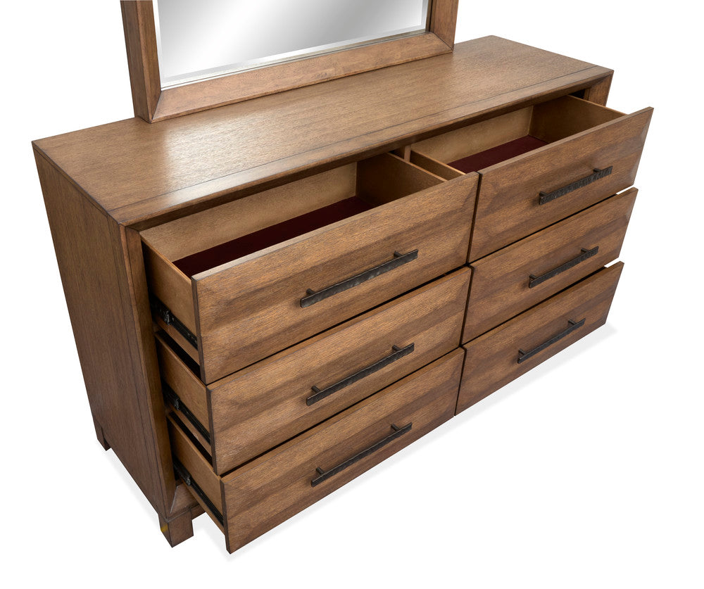 Magnussen - Callisto Bourbon Brown California King Panel Storage Bed And Drawer Dresser With Landscape Mirror - B6396-74A-KIT3 view 8