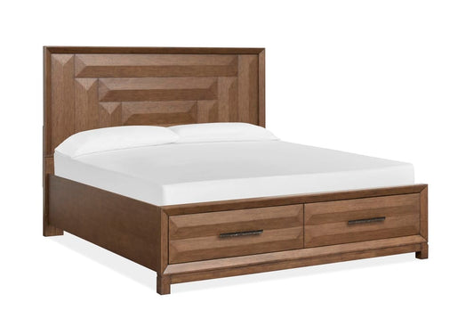 Magnussen - Callisto Bourbon Brown Queen Panel Storage Bed With Nightstand - B6396-54A-KIT1 view 2
