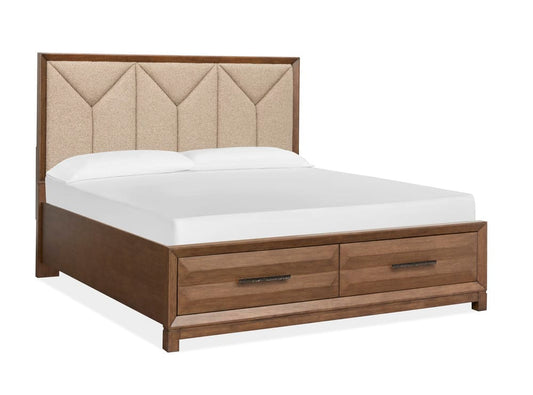 Magnussen - Callisto Bourbon Brown Queen Upholstered Panel Storage Bed With 2 Nightstands - B6396-55A-KIT2 view 2