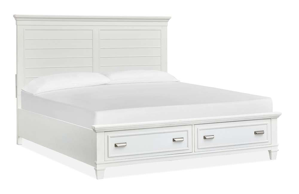 Magnussen - Charleston Complete California King Panel Storage Bed - White - B5611-75WH veiw 3