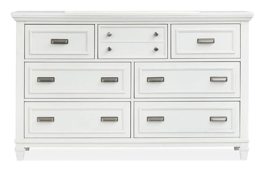 Magnussen - Charleston White Dove And Harbor Gray White Drawer Dresser With Grey Landscape Mirror - B5611-20WH40GY view 2