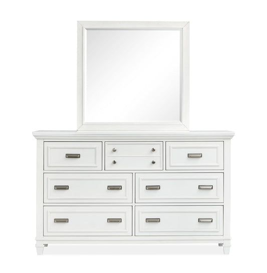 Magnussen - Charleston White Dove White Drawer Dresser With Landscape Mirror - B5611-20WH40WH view 2