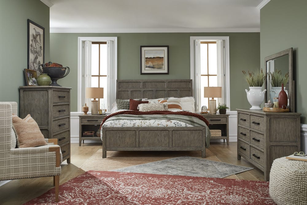 Magnussen - Claremont Smokey Taupe Queen Panel Bed With 2 Nightstands - B5942-54-KIT2 view 10