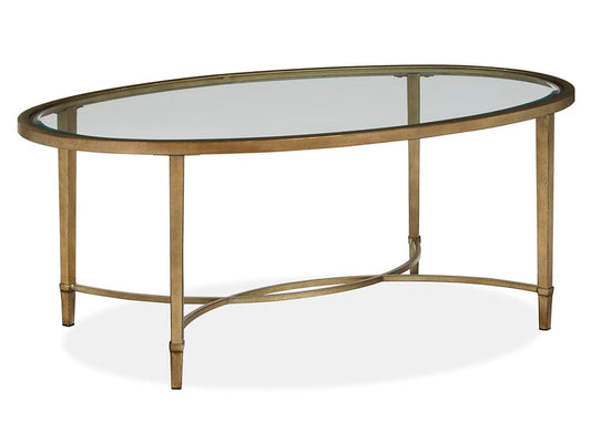 Magnussen - Copia Antiqued Silver With Gold Tint Oval Cocktail Table With 2 End Table And Demilune Sofa Table - T2114-47KIT3 view 2
