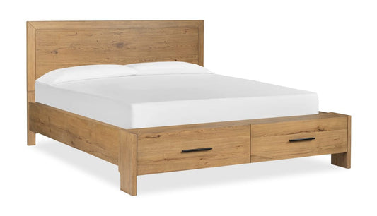 Magnussen - Davenport Rustic Caramel California King Panel Storage Bed With Nightstand - B6309-74A-KIT1 view 2