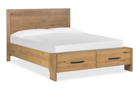 Magnussen - Davenport Rustic Caramel Queen Panel Storage Bed With Nightstand - B6309-54A-KIT1 view 2