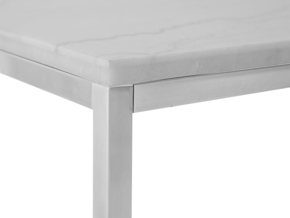 Magnussen - Esme White Marble And Brushed Nickel Rectangular End Table - T5763-03 view 6