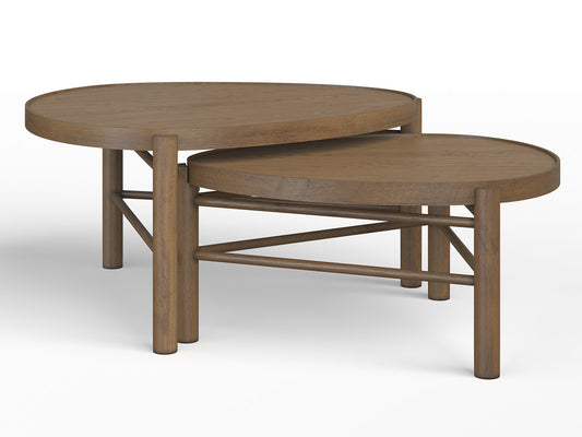 Magnussen - Hadleigh Brown Honey Nesting Cocktail Table With Accent End Table - T5558-52KIT1 view 2