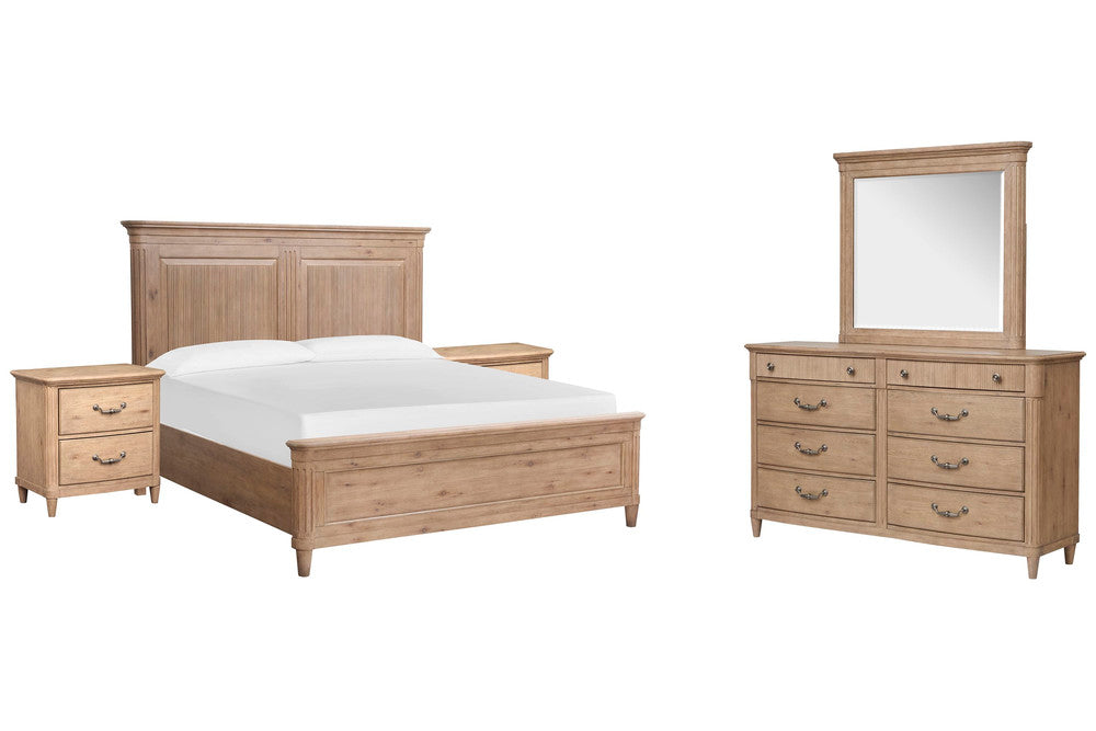 Magnussen - Harmony Heights Belgium Wheat California King Panel Bed 2 Nightstands And Double Drawer Dresser With Landscape Mirror - B6400-74-KIT4 view 1