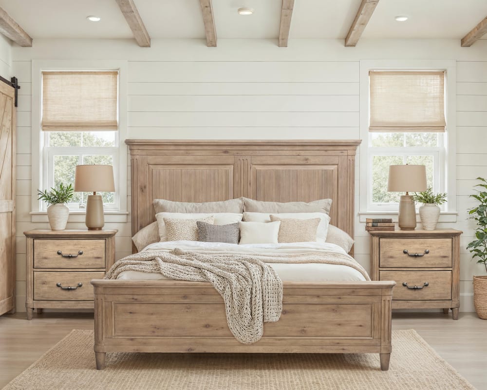 Magnussen - Harmony Heights Belgium Wheat King Panel Bed With Nightstand - B6400-64-KIT1 view 9