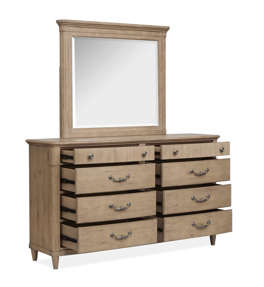 Magnussen - Harmony Heights Belgium Wheat Queen Panel Bed And Double Drawer Dresser With Landscape Mirror - B6400-54-KIT3 view 8