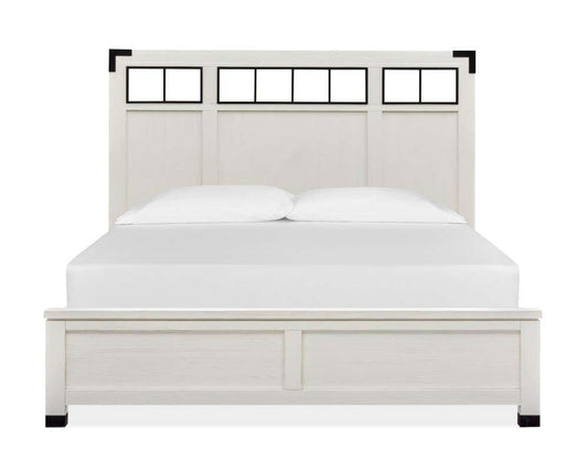 Magnussen - Harper Springs Complete Queen Panel Bed with Metal/Wood Headboard in Silo White - B5321-58 veiw 2