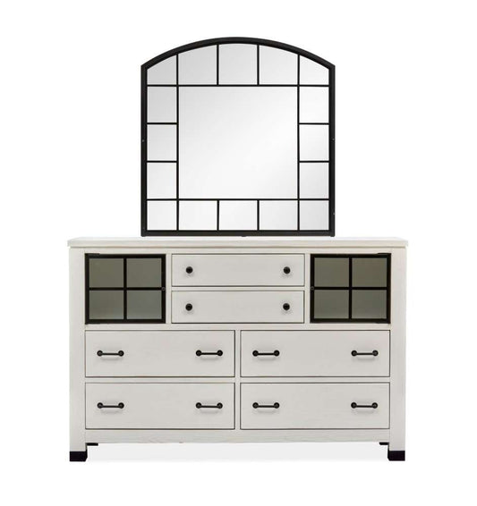 Magnussen - Harper Springs Shaped Mirror in Silo White - B5321-45 veiw 2