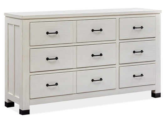 Magnussen - Harper Springs Silo White Drawer Dresser With Shaped Mirror - B5321-2045 view 2