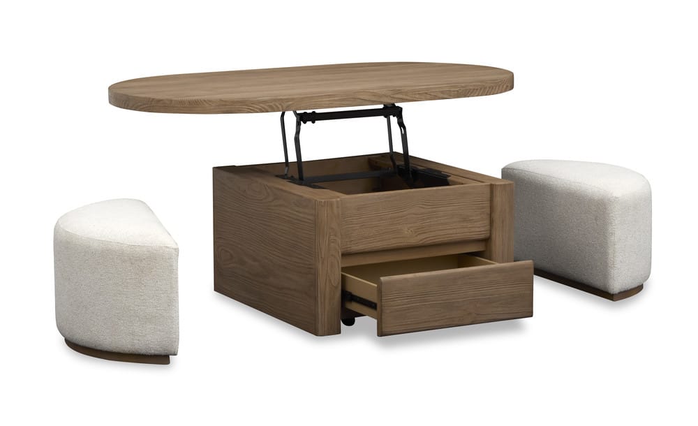 Magnussen - Hayden Golden Oat Lift Top Storage Cocktail Table 2 Upholstered Stools With 2 End Table - T6348-50KIT2 view 8