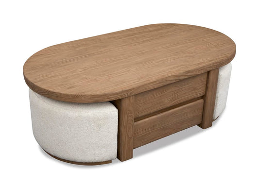Magnussen - Hayden Golden Oat Lift Top Storage Cocktail Table With Casters & 2 Uph.Stools - T6348-50 view 2