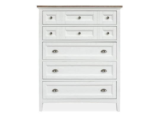 Magnussen - Heron Cove Chalk White And Dovetail Grey 2 Tone Drawer Chest - B4400-10TT view 2