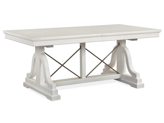 Magnussen - Heron Cove Chalk White And Dovetail Grey Extendable Trestle Dining Table With 4 Side Chairs Bench And Buffet - D4400-25-KIT28 view 2