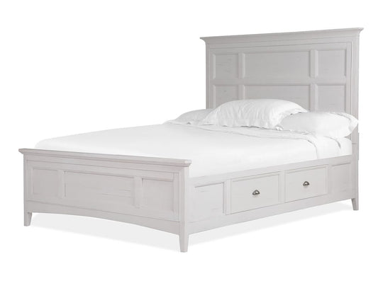 Magnussen - Heron Cove Chalk White And Dovetail Grey King Panel Storage Bed With 2 Small Nightstands - B4400-65-KIT8 view 2