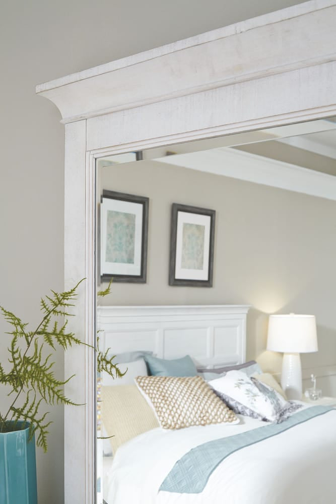 Magnussen - Heron Cove Chalk White And Dovetail Grey Queen Panel Bed And Drawer Dresser With Landscape Mirror (Two Tone) - B4400-54-KIT14 view 7