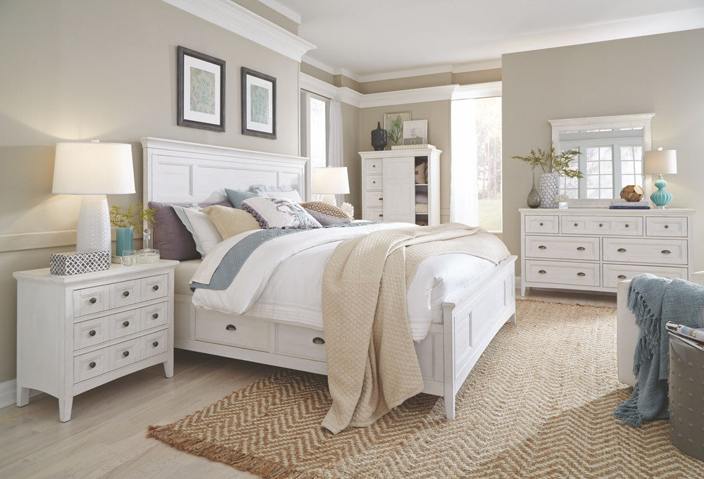 Magnussen - Heron Cove Chalk White And Dovetail Grey Queen Panel Storage Bed With Nightstand (Two Tone) - B4400-55-KIT12 view 8