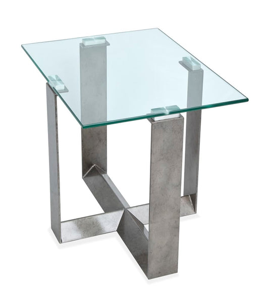 Magnussen - Holden Aged Pewter And Chrome Pucks Rectangular End Table - T6456-03 view 2