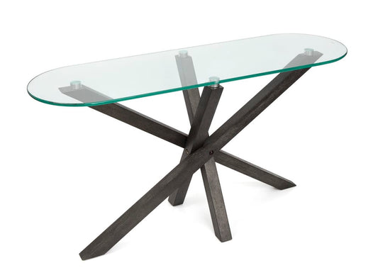 Magnussen - Jax Carbon Shadow And Chrome Oval Sofa Table - T6452-77 view 2