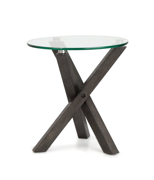 Magnussen - Jax Carbon Shadow And Chrome Round End Table - T6452-05 view 2