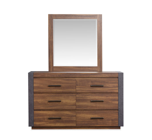 Magnussen - Jensen Tavern Brown Double Drawer Dresser With Paper Mirror - B6306-2248 view 2