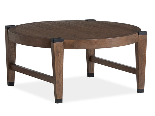 Magnussen - Kaysen Wallaby And Matte Black Round Cocktail Table With Nesting End Table - T5817-45KIT1 view 2