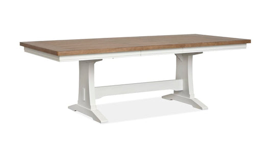 Magnussen - Kingston Whisper White And Cerused Nutmeg Extendable Rectangular Dining Table With 2 Benches - D6407-21-KIT23 view 2