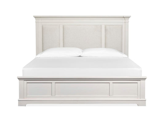 Magnussen - Kingston Whisper White And Cerused Nutmeg Queen Upholstered Panel Bed - B6407-55 view 2
