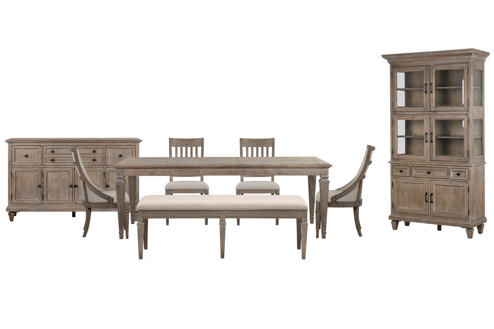 Magnussen - Lancaster Dovetail Grey Extendable Rectangular Dining Table With 2 Side Chairs 2 Host Chairs Bench Buffet And Dining Cabinet - D4352-20-KIT70 view 1