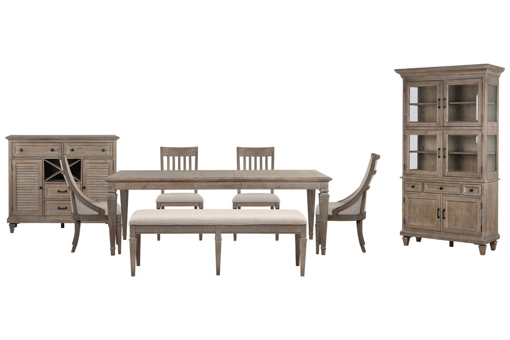 Magnussen - Lancaster Dovetail Grey Extendable Rectangular Dining Table With 2 Side Chairs 2 Host Chairs Bench Server And Dining Cabinet - D4352-20-KIT69 view 1