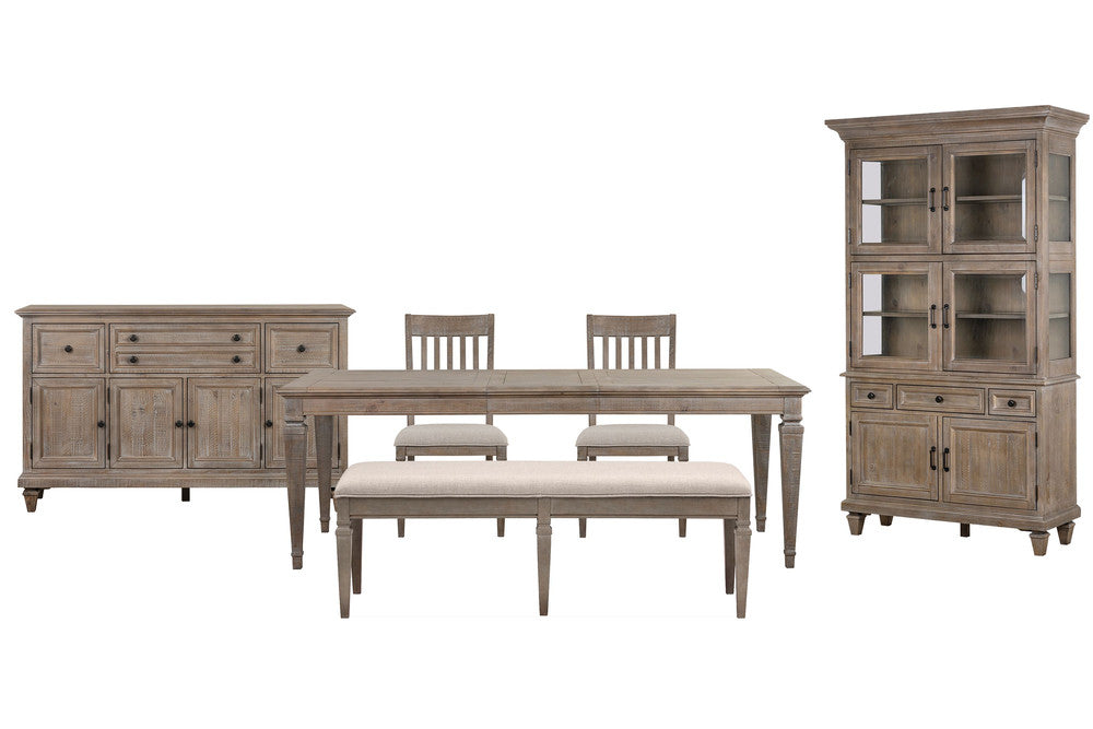 Magnussen - Lancaster Dovetail Grey Extendable Rectangular Dining Table With 2 Side Chairs Bench Server And Dining Cabinet - D4352-20-KIT49 view 1