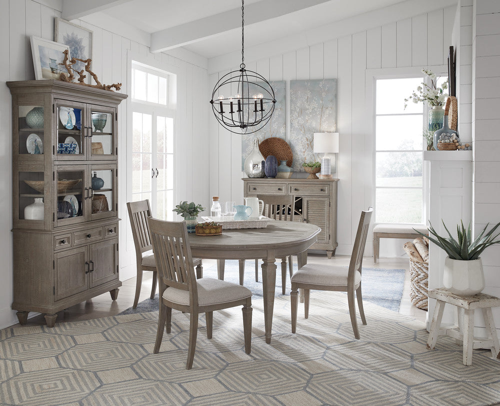 Magnussen - Lancaster Dovetail Grey Extendable Round Dining Table With 2 Side Chairs 2 Arm Chairs And Buffet - D4352-25-KIT13 view 12