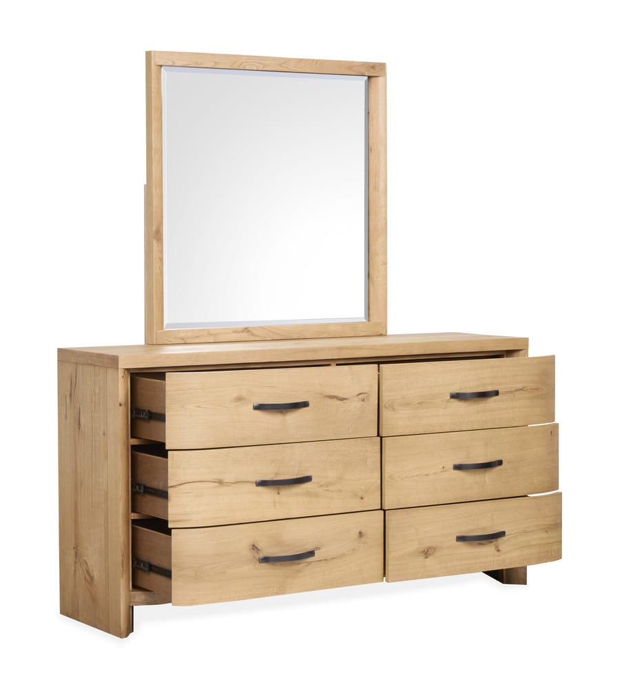 Magnussen - Laramie Honey Wheat California King Panel Storage Bed And Double Drawer Dresser With Landscape Mirror - B6433-74A-KIT3 view 8