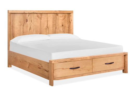 Magnussen - Laramie Honey Wheat King Panel Storage Bed And Double Drawer Dresser With Landscape Mirror - B6433-64A-KIT3 view 2