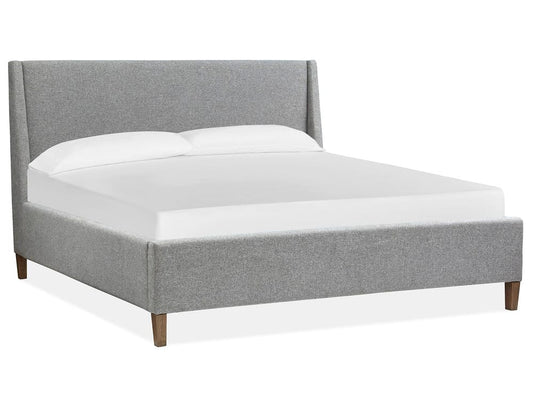 Magnussen - Lindon Belgian Wheat And Coffee Bean King Grey Upholstered Island Bed With Nightstand - B5570-60G-KIT1 view 2