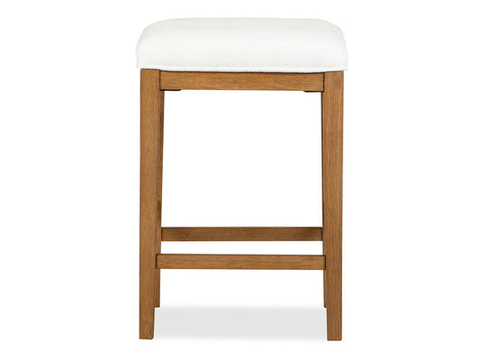 Magnussen - Lindon Belgian Wheat White Upholstered Stool - T5570-38W view 2