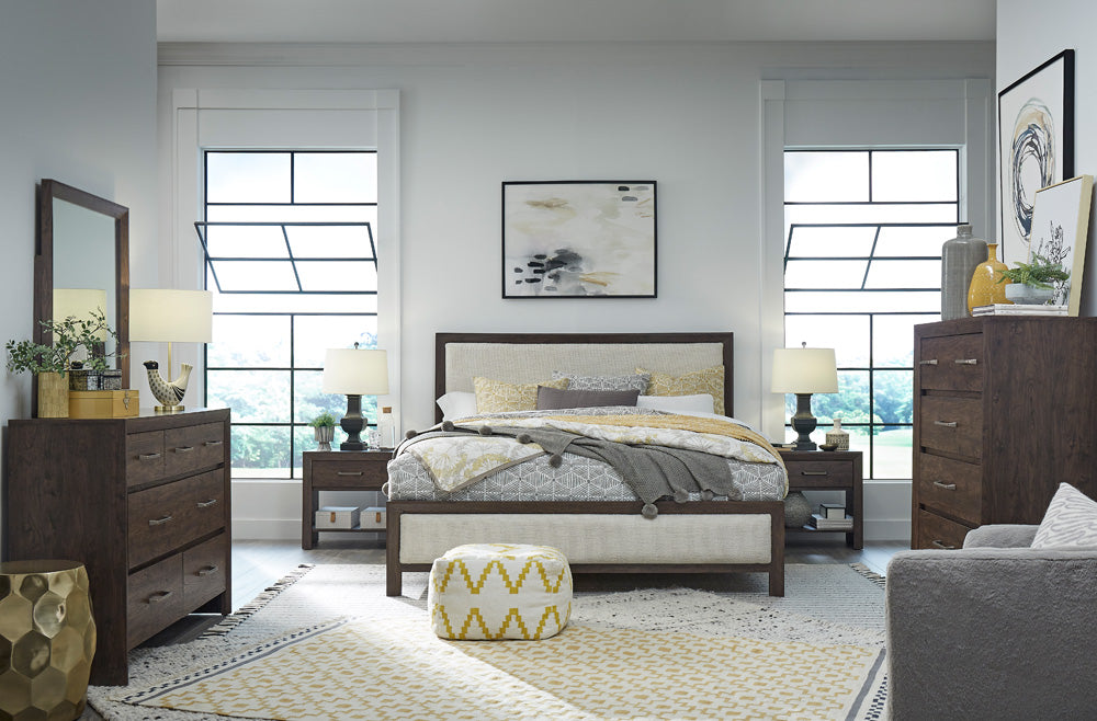 Magnussen - Llewellyn Columbian Walnut King Upholstered Panel Bed - B5907-65 view 5