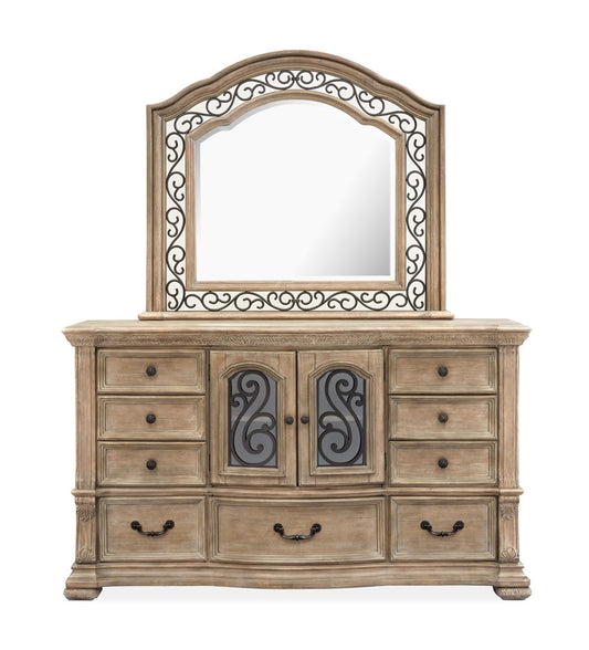 Magnussen - Marisol Fawn Drawer Dresser With Shaped Mirror - B5132-2045 view 2