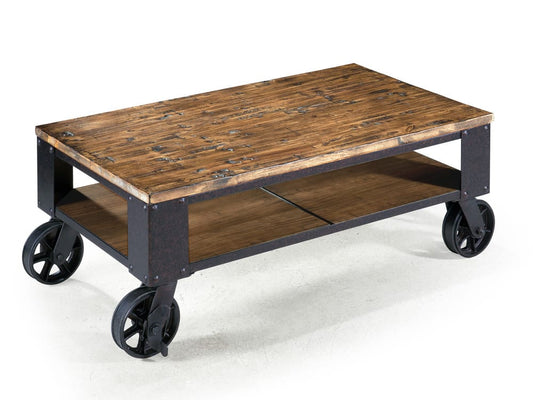 Magnussen - Pinebrook Distressed Natural Pine Rectangular Starter Cocktail Table With Large End Table - T1755-44KIT7 view 2